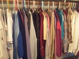 Beautiful  Women's Clothing Shirts, Sweaters, Tops and other very nice collection of Women's Wear. Several Closets of Clothing.