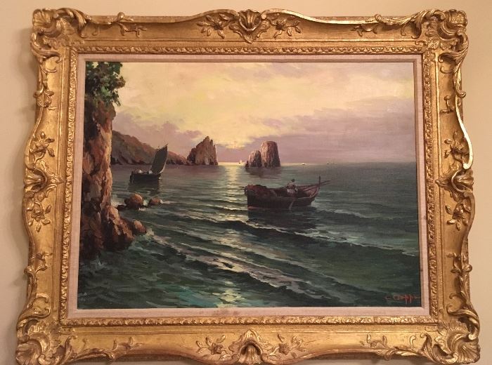 Oil on Canvas Sea Scape Listed Artist: C Ciappa