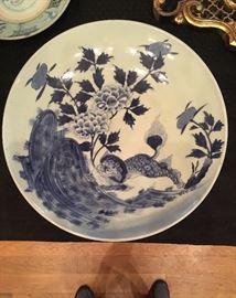 Large Oriental Blue and White Charger