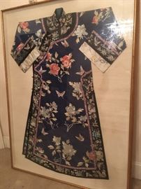 Early Oriental Framed Silk Kimono