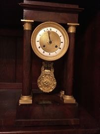 Antique Leroy Palais Column Mantle Clock 