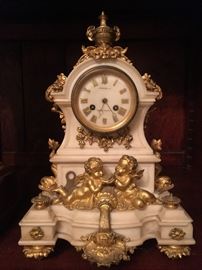 Antique Richond Marble Base Figural Clock - "As Is"