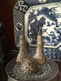 S Kirk&Sons Repousse Sterling Salt & Pepper Shakers