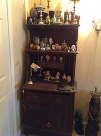 Antique Secretary and Egg Collection