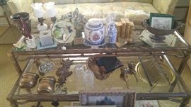 Brass and China decor