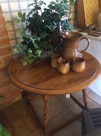 Maple side table and other decor