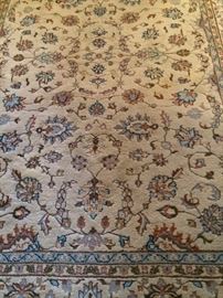 Tan, brown, & blue rug - 6 feet x 9 feet