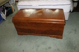 Vintage waterfall chest has some damage on top