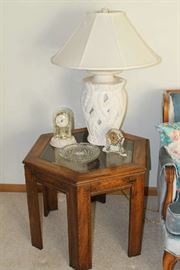 Part of three piece set end tables and coffee table