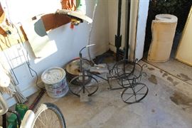 Bicycle plant holder, minnow bucket