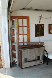 One French door and full view of heater