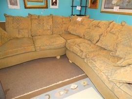 Lg, Overstufed Sectional (and Comfy) Sofa w/ 12 Pillows