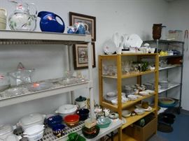Wall of Various Kitchen Glassware and China