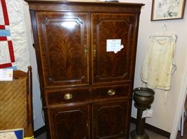 Flame Mahogany Small TV Armoire