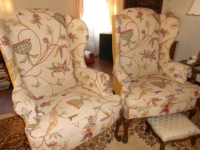 pair of wing chairs
