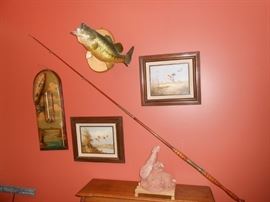 bass taxidermy, decor