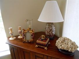 coral & antique lamp