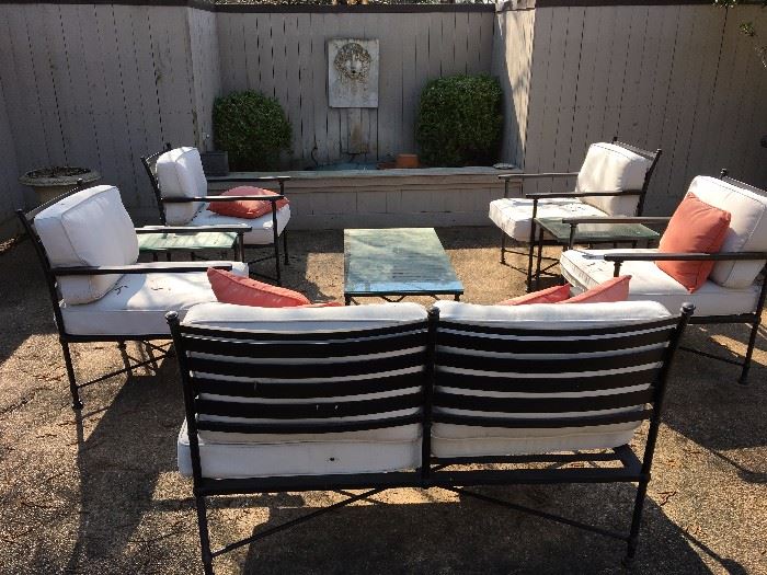 Substantial, attractive and comfortable complete patio set.