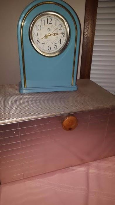 Vintage Breadbox and Clock