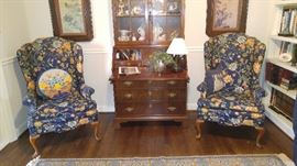 Queen Anne upholstered chairs