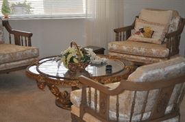 Three custom chairs -TABLE HAS BEEN SOLD