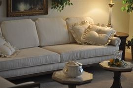 sofa with matching loveseat, occasional tables, end tables, decor