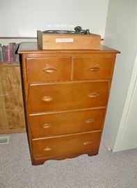 Mid century maple chest. Notice the curved drawer edges!