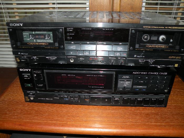 Sony receiver STR-AV57 and tape deck TC-WR10ES.