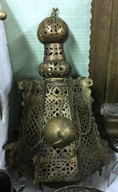 HANGING, BRASS CANDLE HOLDER