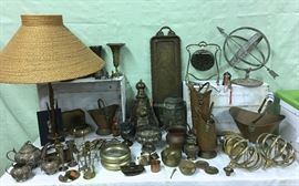 BRASS, COPPER AND INDIAN SILVER PIECES