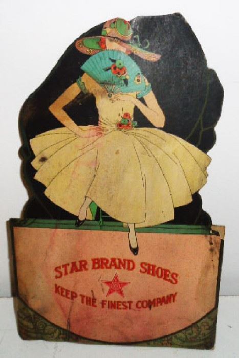 Vintage Star Brand Shoes Easel Back Cardboard Advertising