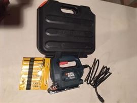 Black and Decker Jigsaw and set of Bits with Case