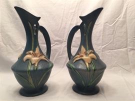 Roseville 23-10 Zephyr Lily Blue Ewer
