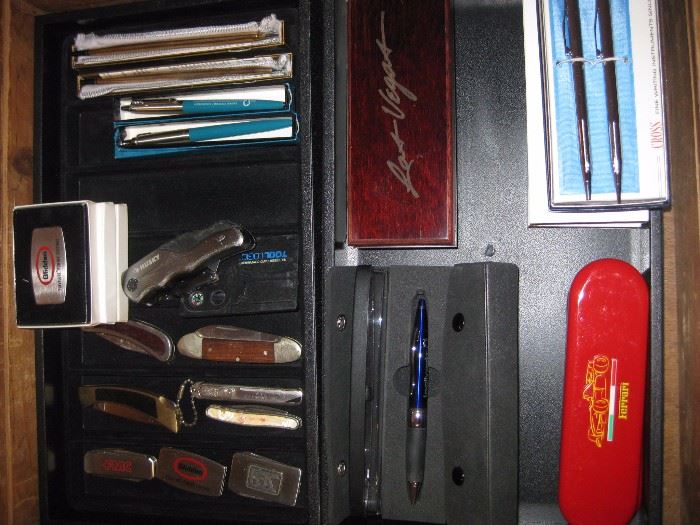 pens and pocket knifes