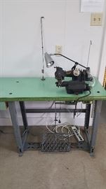 US MODEL 88-PL BLIND STITCH MACHINE W/TABLE AND MOTOR