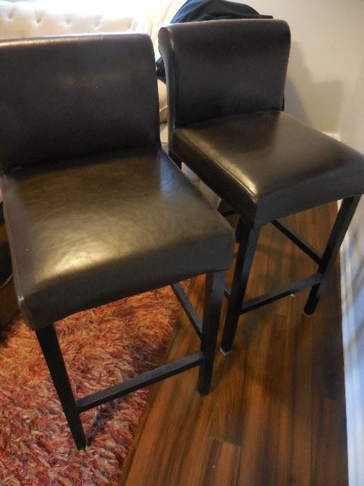 Pottery Barn Leather Breakfast. Island Stool Foot Rest SOLD AS PAIR
