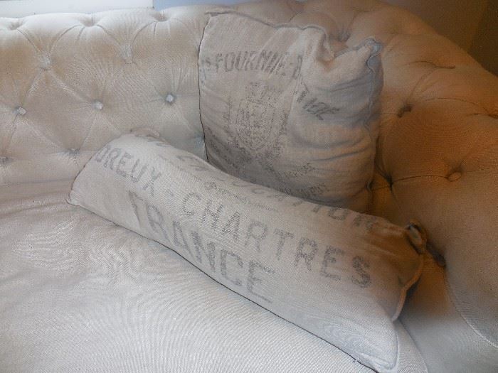 Restoration Hardware Kensington 100 Sofa, with Decorative Pillows
