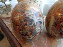 Pottery Egg Decor (approx 12"H)