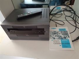 Vintage Video Cassette Recorder, with remote and manual