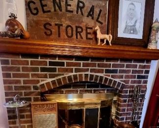 Original pencil drawing, signs, copperware