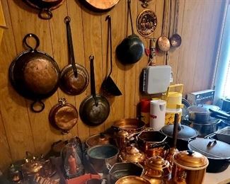 Copper/Brass and cast iron cookware