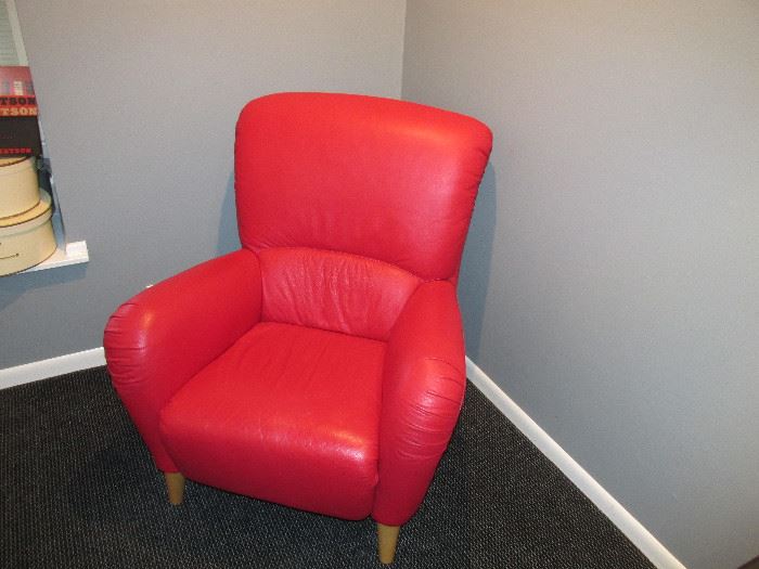 Red Leather Chair.