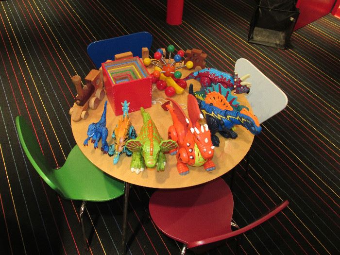 Children's table and toys.