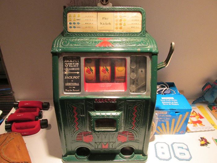 Antique nickel slot machine.