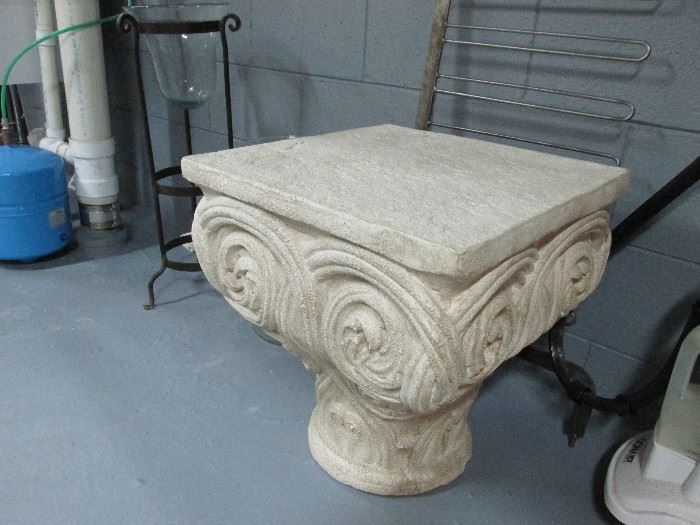 Indoor/outdoor stone table.