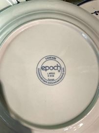 Crate and Barrel (EPOCH) blue flower plate set