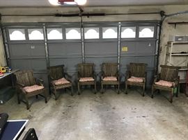 Teak wood patio chairs with cushions 