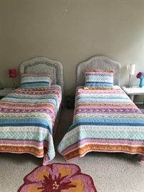 Wicker twin beds