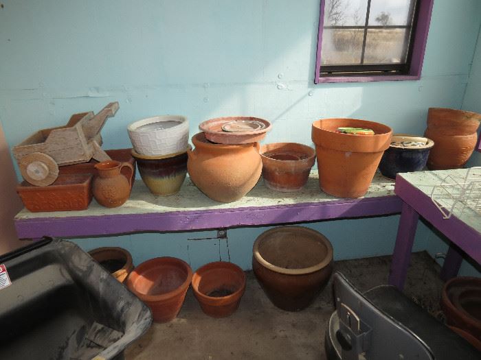 Lots of large clay pots