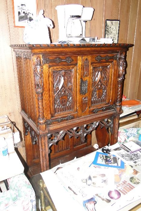 Gothic carved cabinet